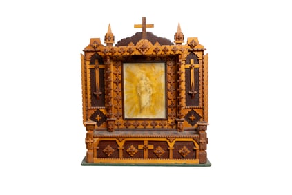 Large Tramp Art Religious Shrine