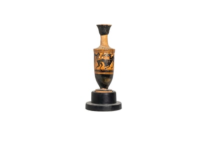 Black-Figure Greek-Style Vase on Stand