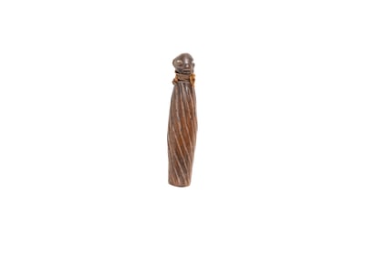 Small Spiral-Carved Figural Totem
