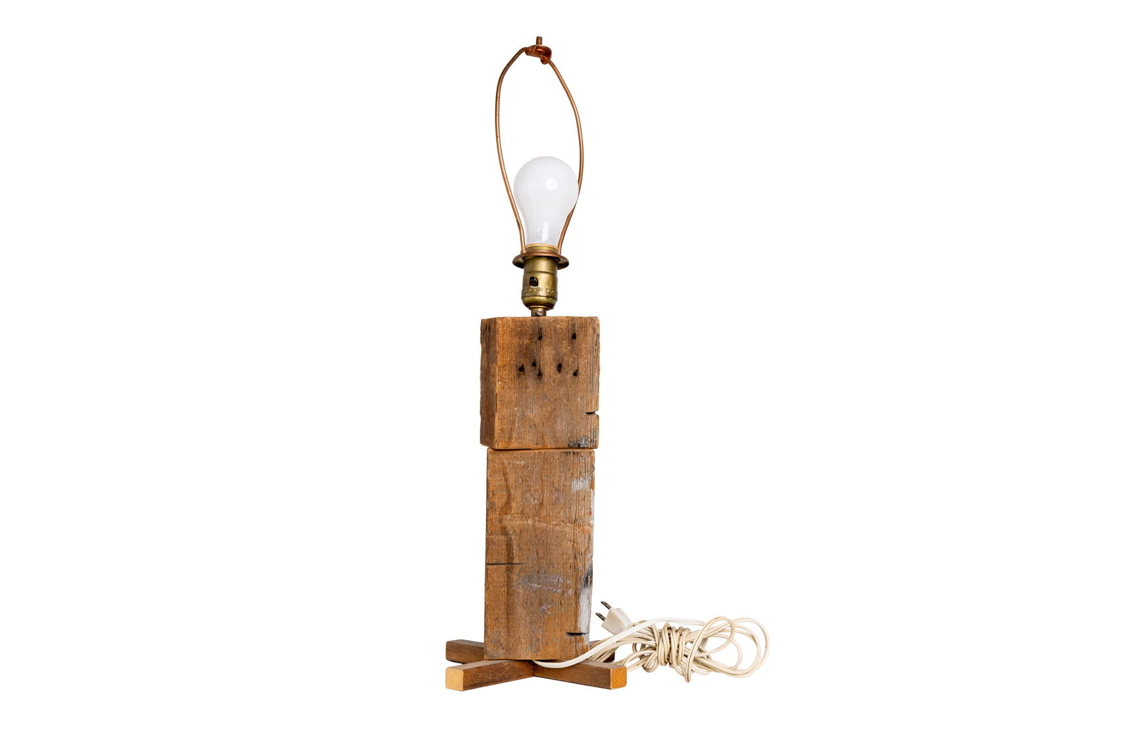 Rustic Wood Block Lamp (1 of 5)
