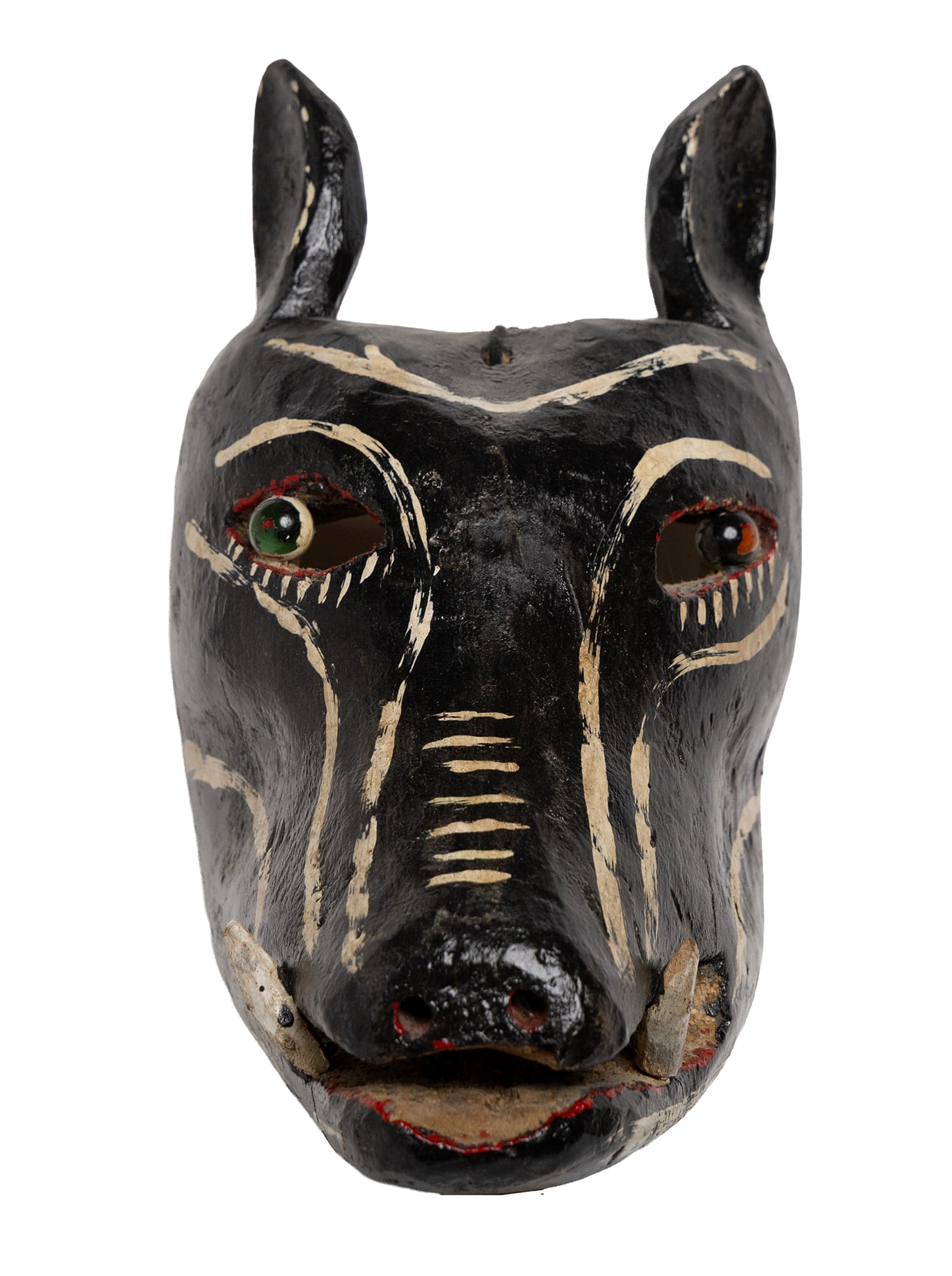 Black Painted Wolf Mask with Glass Eyes (1 of 5)