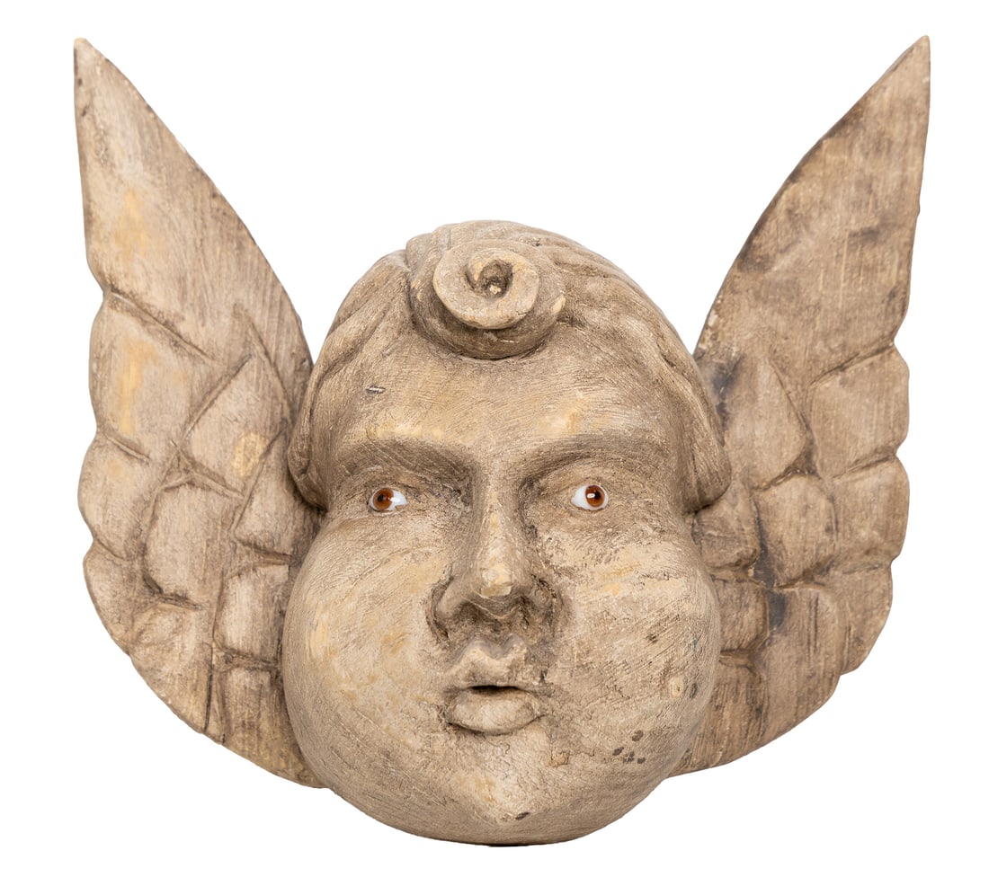 Carved Winged Cherub Mask (1 of 4)