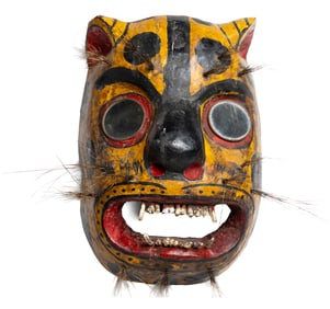 Large Jaguar Mask with Real Animal Hair