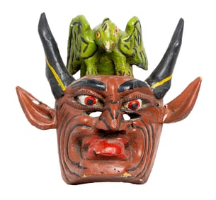 Devil Mask with Green Bird Crest