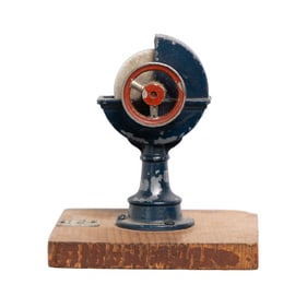 Antique Cast-Iron Toy Grinder on Wood Base – Early Mechanical Model