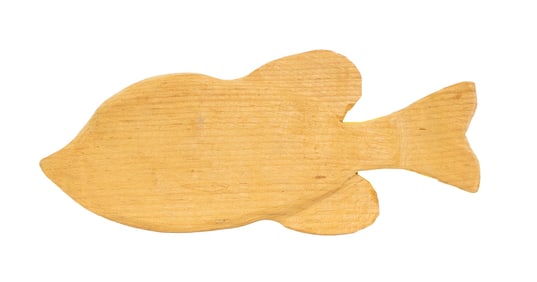 Primitive Carved Wooden Fish Figure – Folk Art Natural Wood Carving