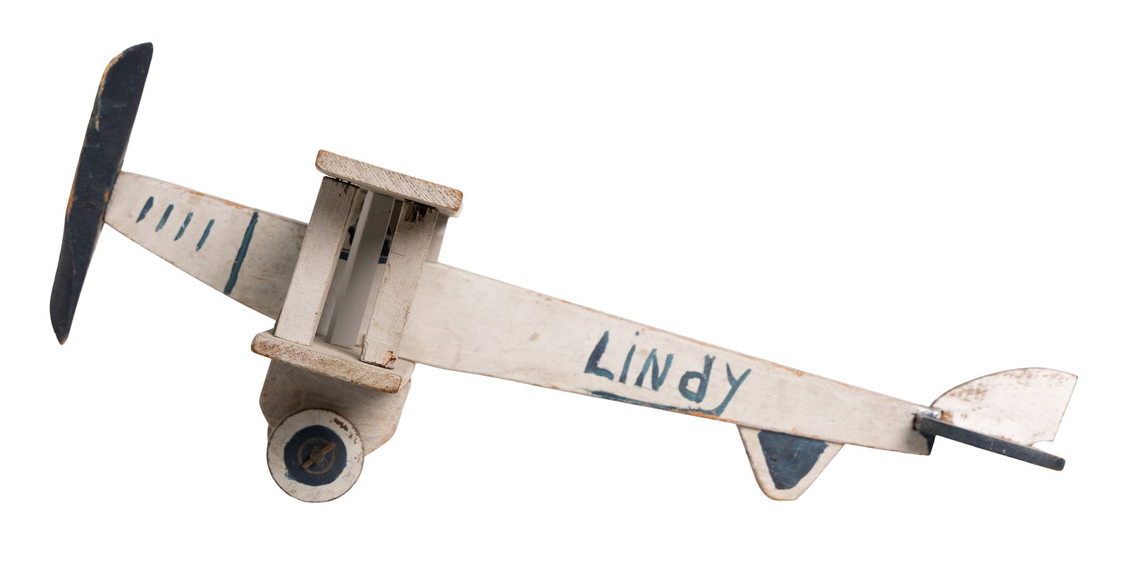 Handmade Folk Art “Lindy” Toy Airplane with Biplane Wings, Early 20th Century (1 of 4)