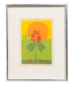 “‘Firecracker’ Artist’s Proof by Liz Lyons Friedman – Vibrant Modern Botanical Print”
