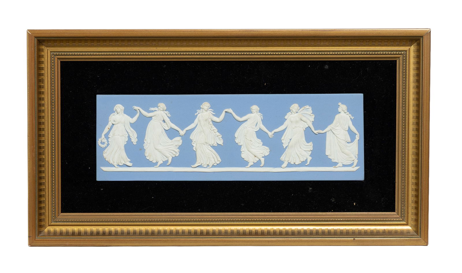 Framed Wedgwood-Style Bas-Relief Plaque of Dancing Classical Figures (1 of 3)