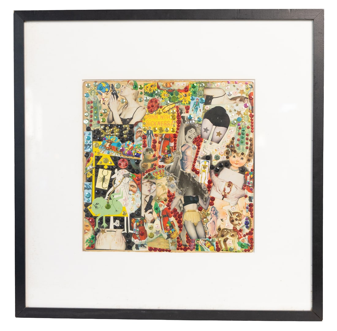 Vibrant Pop-Surrealist Collage with Sequins, Icons, and Vintage Imagery (1 of 2)