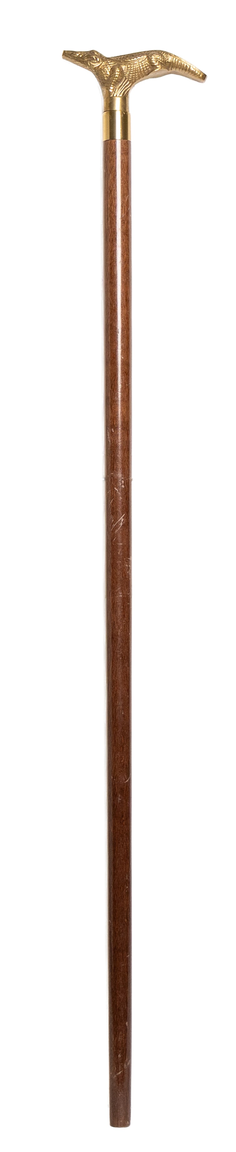 Vintage Brass Alligator-Head Walking Cane with Wood Shaft (1 of 5)