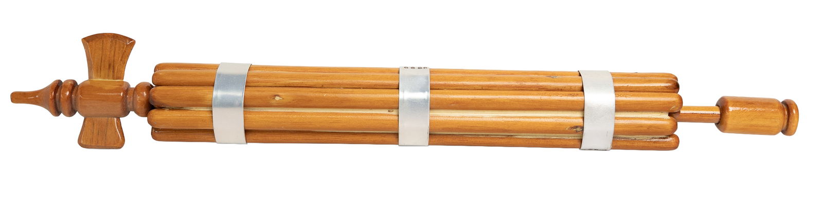 Wooden Fasces-Style Decorative Staff with Carved Axe Finial (1 of 6)