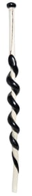 Black-and-White Folk Art Snake Walking Stick with Spiral Carved Design