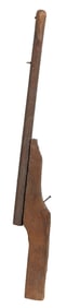 Rustic Handmade Wooden Toy Gun with Primitive Folk-Art Construction