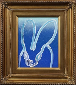 Hunt Slonem (B1951) GUARANTEED AUTHENTIC Super Bunny Modernist Pop Art Animal Portrait Painting