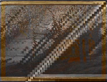 Paul Giraud (1844 - 1917) Antique French Country Landscape Signed Impressionist Framed Painting