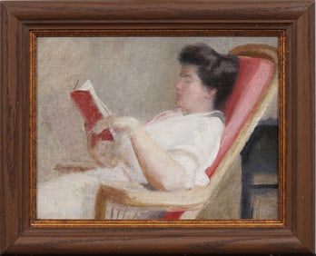 ATTR May Bartlett Fairchild (1872 - 1959) Vintage American Impressionist Portrait Oil Painting