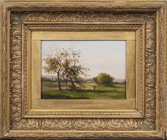 Antique Nicely Framed European Signed Landscape Oil Painting