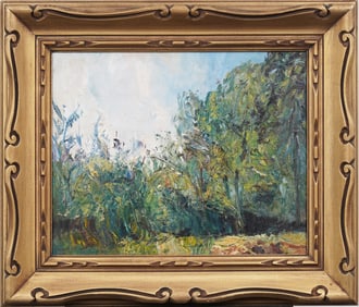 Vintage American School Impressionist Landscape Framed Original Oil Painting