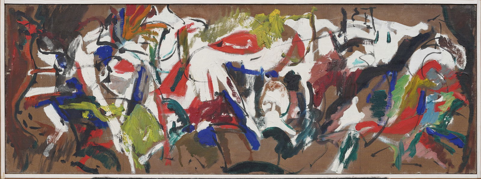 1954 Large American Modernist Abstract Expressionist Action Painting Framed Oil Painting on Canvas (1 of 9)