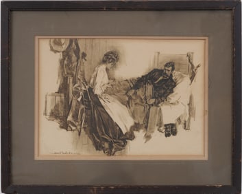 Howard Chandler Christy (1872-1952) Antique American Impressionist Interior Scene Print