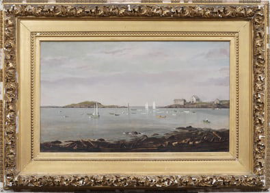 William Edward Norton (1843-1916) Antique American Seascape Large Coastal Signed Oil Painting