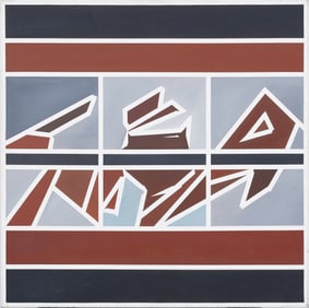 Contemporary Geometric Abstract Oil Painting on Canvas