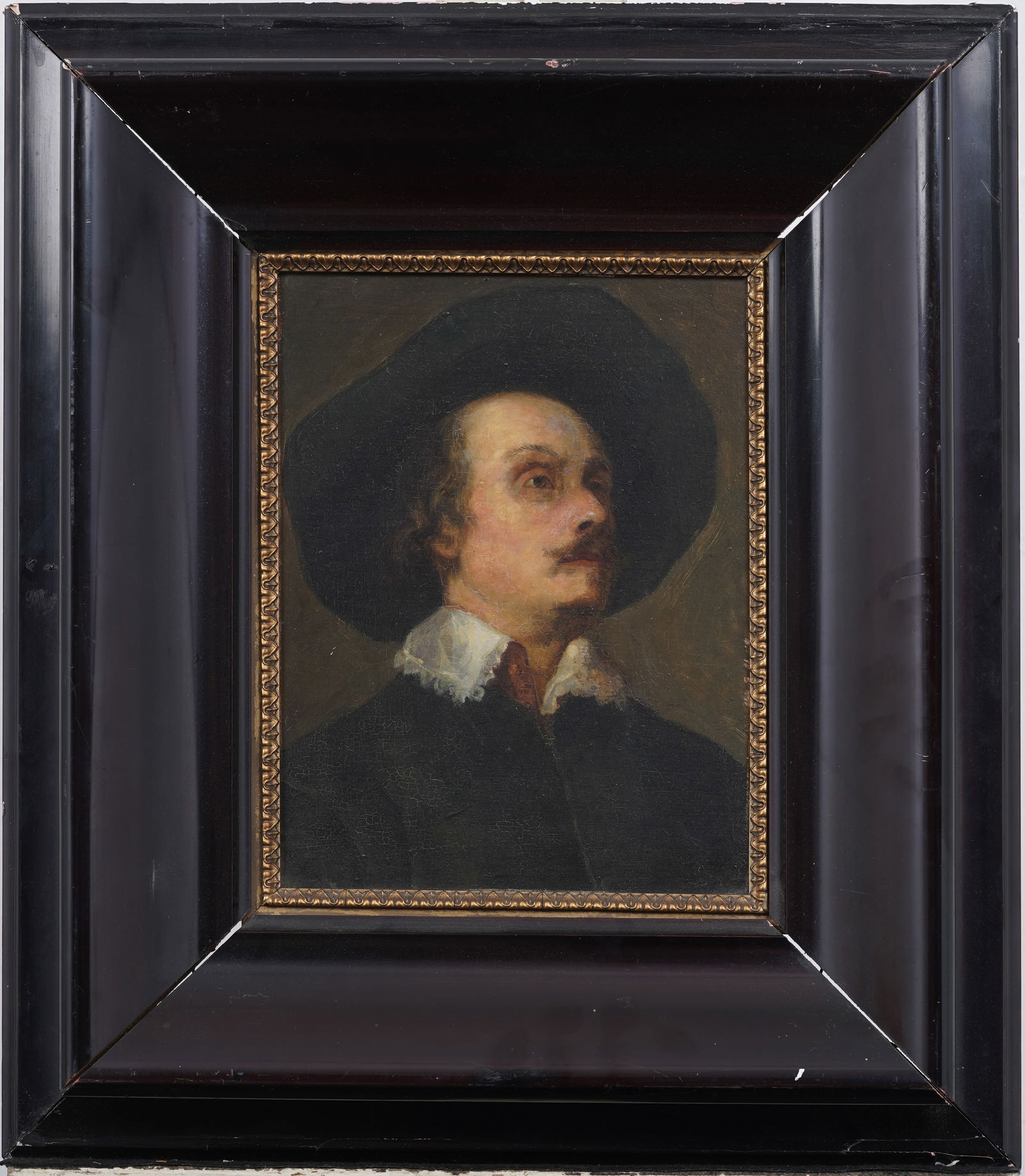 Antique Old Master Portrait of a Gentleman in Broad Brimmed Hat Oil on Canvas Framed (1 of 5)