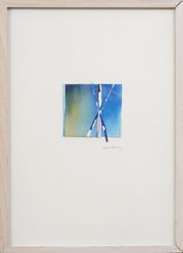 Contemporary American Modernist Signed Tiny Watercolor Painting