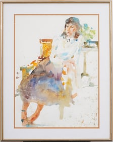 Charles Reid (1937-2019) Vintage American Impressionist Watercolor Portrait