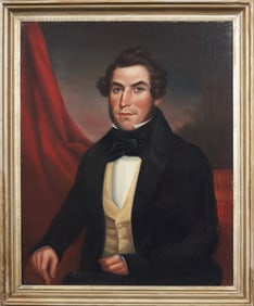 ATTR Samuel Waldo 1783-1861 "Husband" Antique 19th Century American Classical Portrait Oil Painting