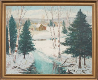 Charles E Duncan Rodick (1874-1940) Vintage Canadian American Impressionist Landscape Oil Painting