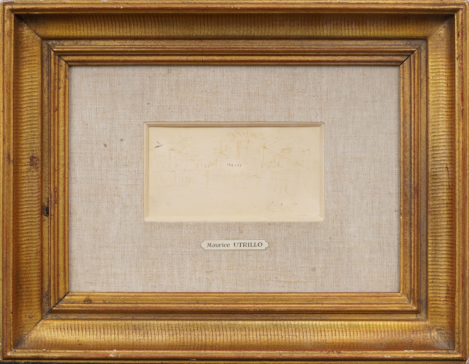 ATTR Maurice Utrillo (1883-1955) Antique French Modernist Framed Pencil Sketch Landscape Drawing (1 of 5)