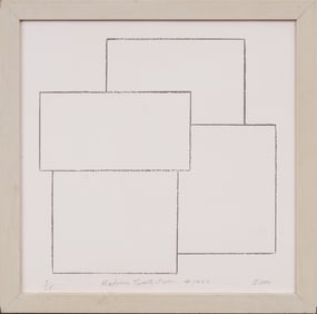 Signed Minimalist Geometric Lithograph "Madonna Twenty-Four" Framed Print Numbered 5/25