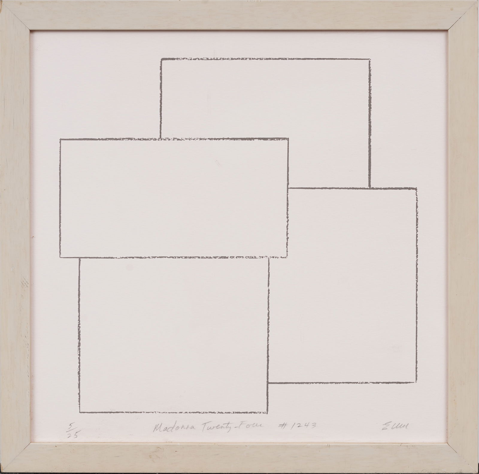 Signed Minimalist Geometric Lithograph "Madonna Twenty-Four" Framed Print Numbered 5/25 (1 of 7)