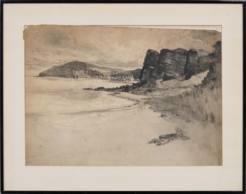 ATTR Joseph Pennell (1857 - 1926) Signed Impressionist River View Framed Watercolor Painting