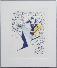 Sined Vintage American Modernist Abstract Etching Print