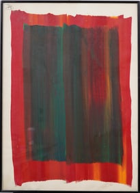 Vintage American Modernist Framed Abstract Expressionist Oil Painting