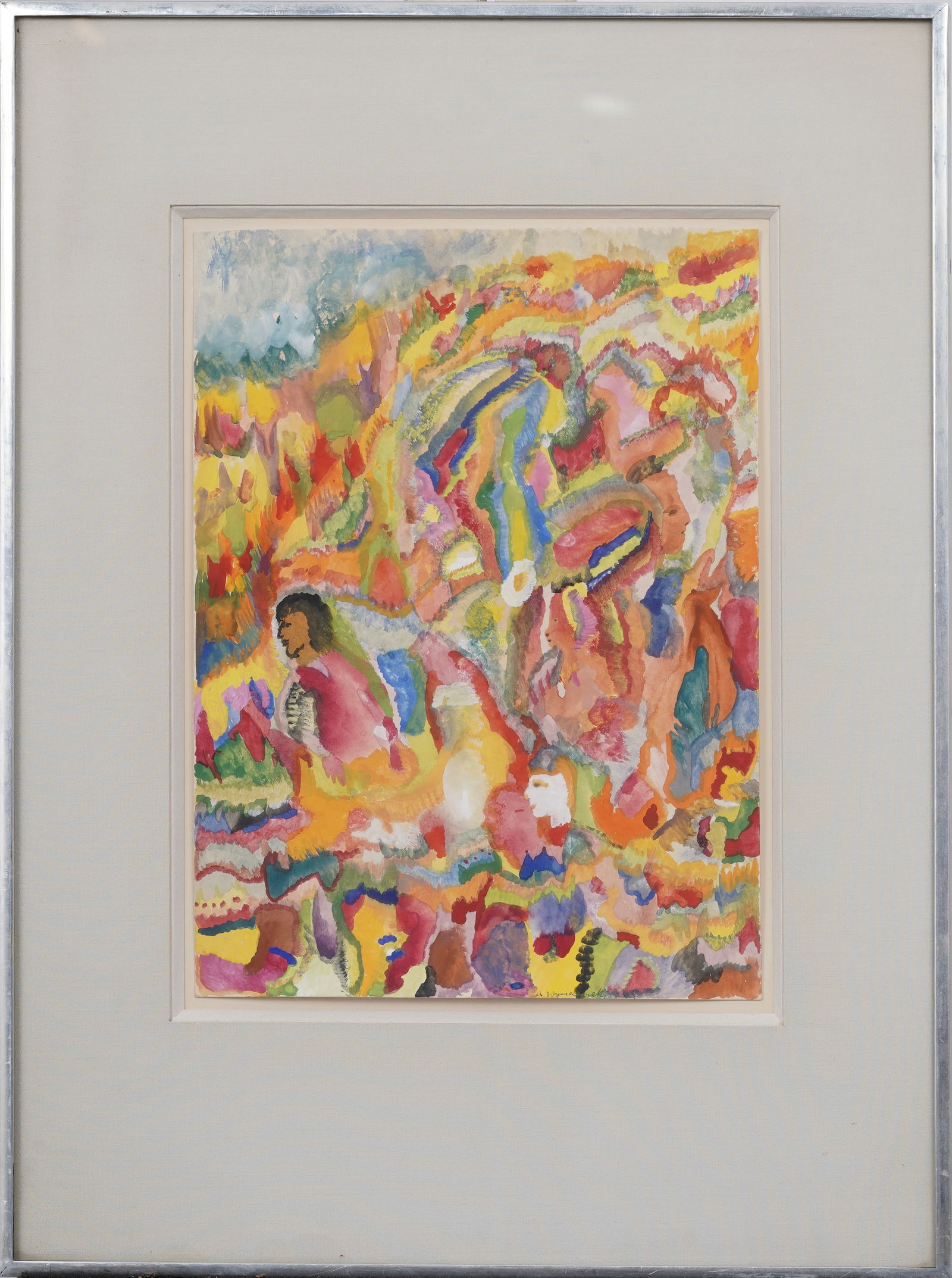 Agatha Wojciechowsky Vintage Modernist Fauvist Signed Landscape Painting (1 of 6)