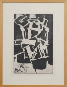 Vintage American Modernist Abstract Etching