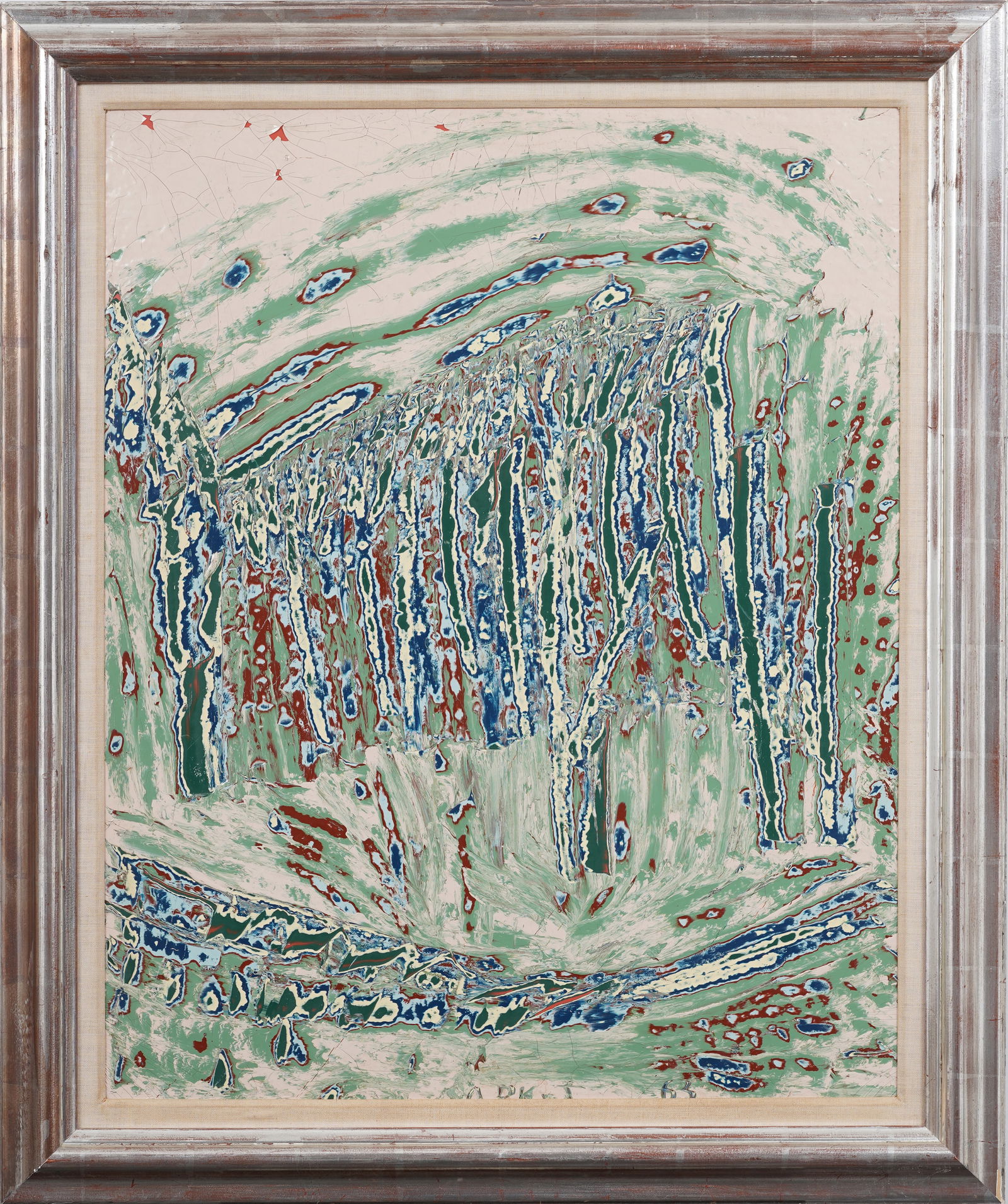 Vintage American Modernist Outsider Abstract Expressionist Nicely Framed Oil Painting (1 of 8)