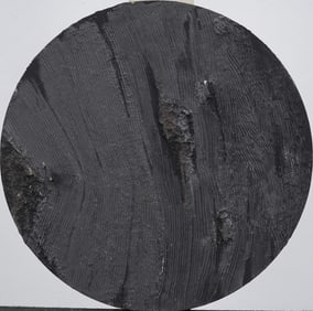 Vintage American Modernist Abstract Textural Oval Oil Painting