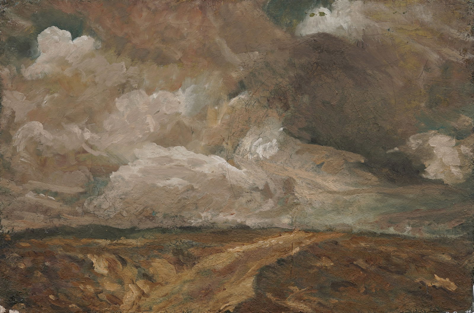 Vintage American School Modernist Landscape Oil Painting (1 of 5)