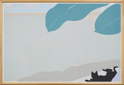 Pegge Hopper Large Hand Signed Hawaiian Modernist Abstract Framed Print Rare Woman Artist