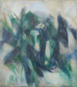 Sandra London Large Signed Mid Century Modern Female Abstract Expressionist Original Oil Painting