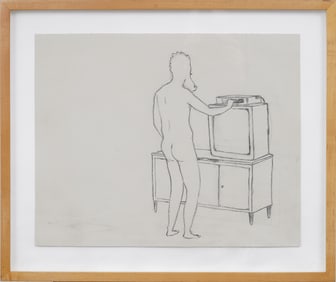Kojo Griffin (Born 1971) Whitney Exhibited Artist Vintage American Modernist Nude Male Drawing