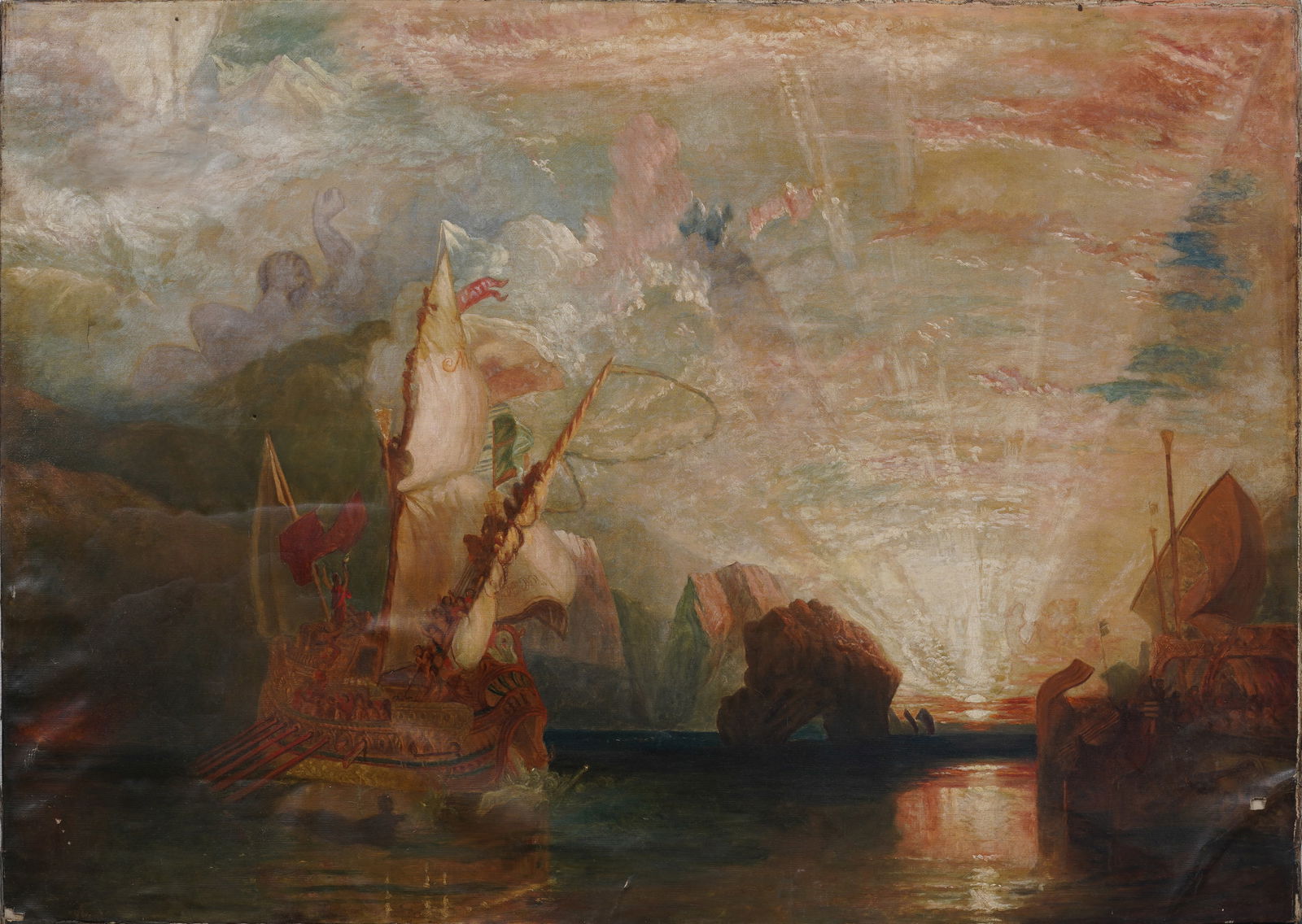 Thomas Waterman Wood (1823 - 1903) Large Powerful Sunset Seascape Painting After JMW Turner (1 of 11)