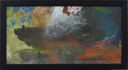 Early Vintage American Modernist Framed Abstract Expressionist Original Oil Painting