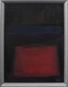 Erika Myers Signed Vintage American Modernist Abstract Expressionist Framed Oil Painting