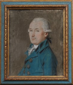Johann Henrich Schmidt (1749 - 1829) Portrait of a Gentleman Pastel Painting on Parchment Canvas